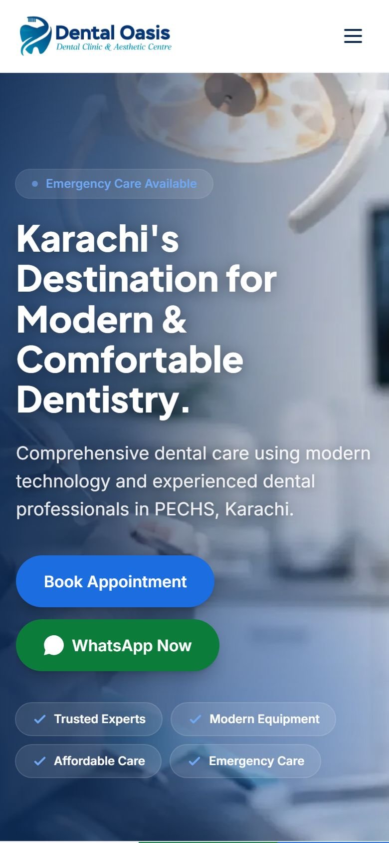 Dental Oasis Center on a phone