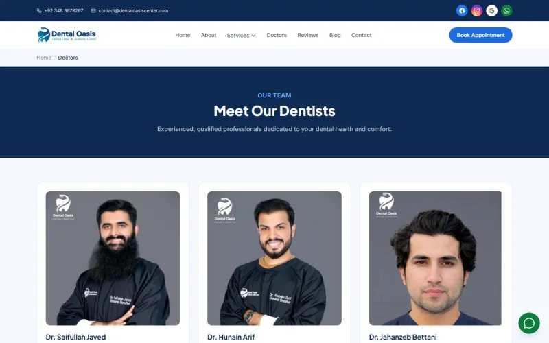 Dental Oasis Center doctors page